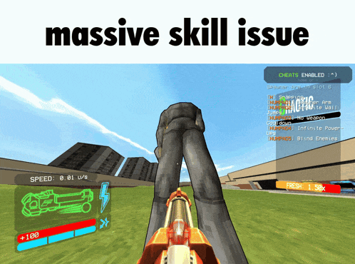 a video game with the words massive skill issue on top