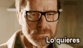 a man with glasses and a beard is making a face and saying `` lo quieres '' .