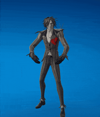 a statue of a man in a suit against a blue sky