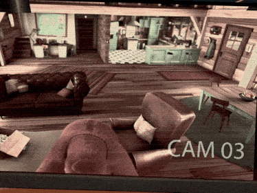 a living room with a couch and chair and the words cam 03