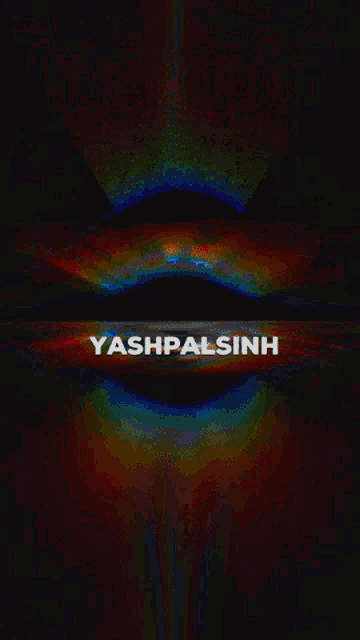 a black background with a rainbow and the name yashpalsinh