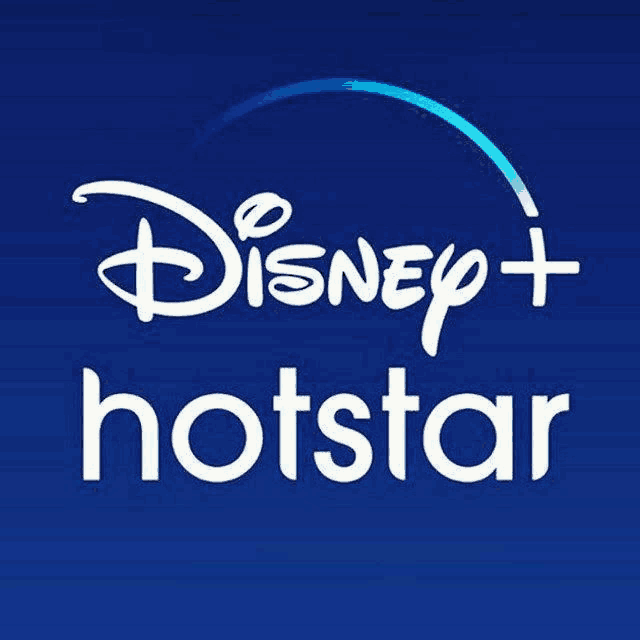 the logo for disney + hotstar is on a blue background