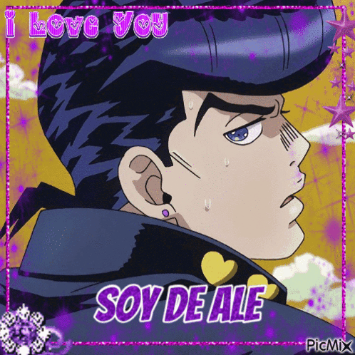 a picture of a man with the words i love you soy de ale on it