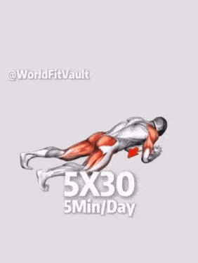 a man wearing a gas mask is doing 5x30 5min / day exercises