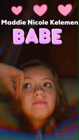 a poster for maddie nicole keleme babe shows a girl making a face
