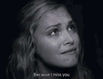 a close up of a woman 's face with a caption that says `` because i miss you '' .