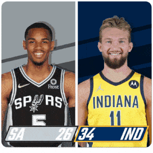 San Antonio Spurs (26) Vs. Indiana Pacers (34) First-second Period Break GIF - Nba Basketball Nba 2021 GIFs