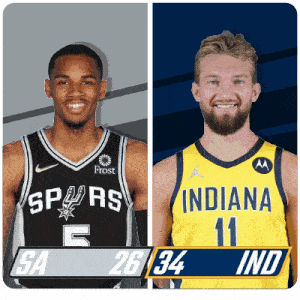 two basketball players one from indiana and one from spurs