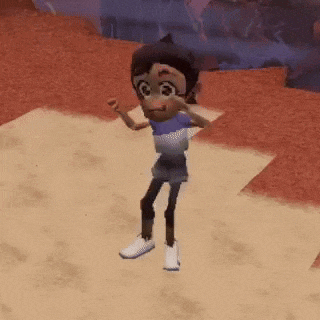 luz from the owl house is dancing in a video game .