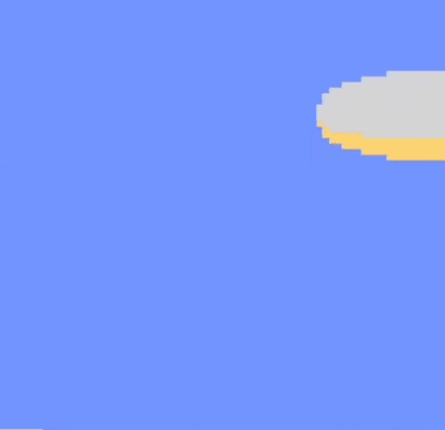 a pixel art of a witch on a broomstick