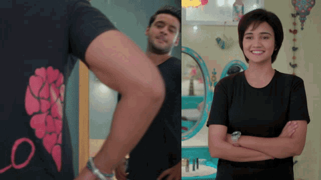 a man and a woman standing next to each other