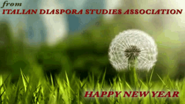 a picture of a dandelion with the words from italian diaspora studies association below it