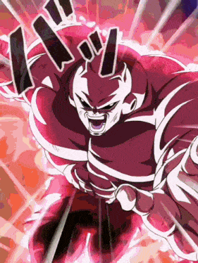 a red and white cartoon character is flying through the air with his mouth open