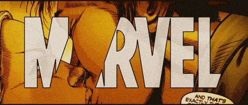 the word marvel is on a yellow background
