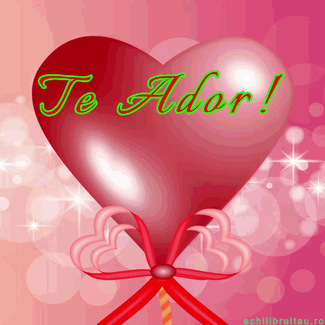 a red heart with the words " te ador " on it