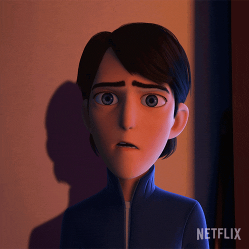 a close up of a cartoon character with netflix written on the bottom