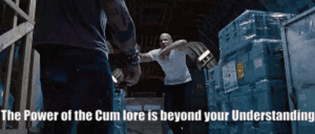 the power of the cum lore is beyond your understanding is written on a poster