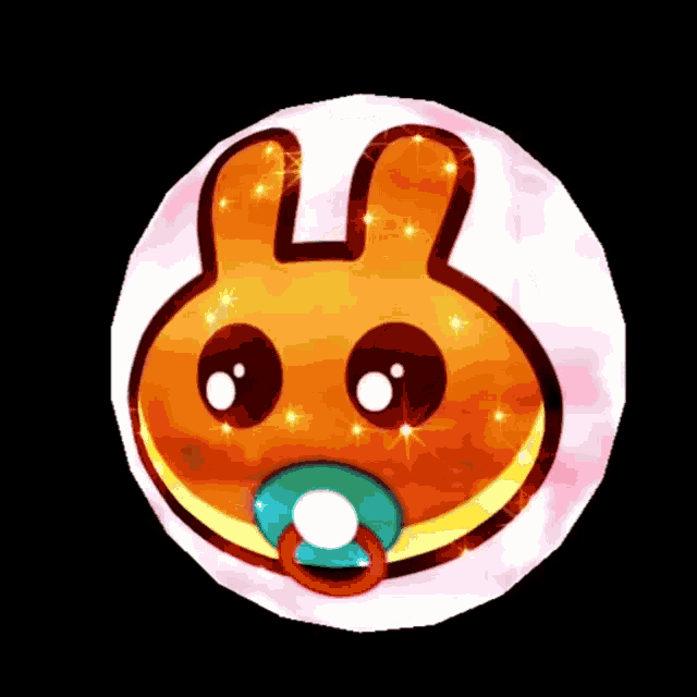 a cartoon bunny with a pacifier on its mouth