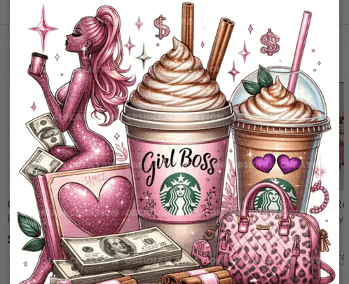 a pink starbucks cup with a girl boss written on it