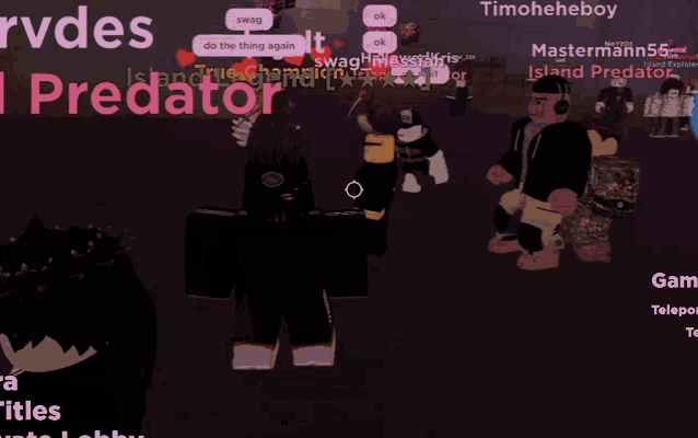 a group of people are playing a video game and one of them is named i predator