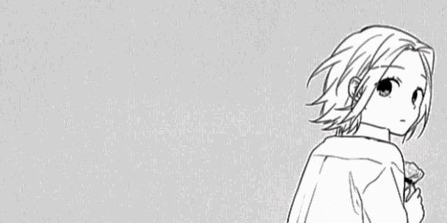 a black and white drawing of a girl 's eye with long hair