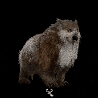 a pixel art of a lion with wings standing next to a scorpion on a black background .