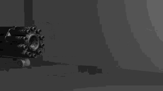 a 3d model of a gun with a lot of bullets coming out of it