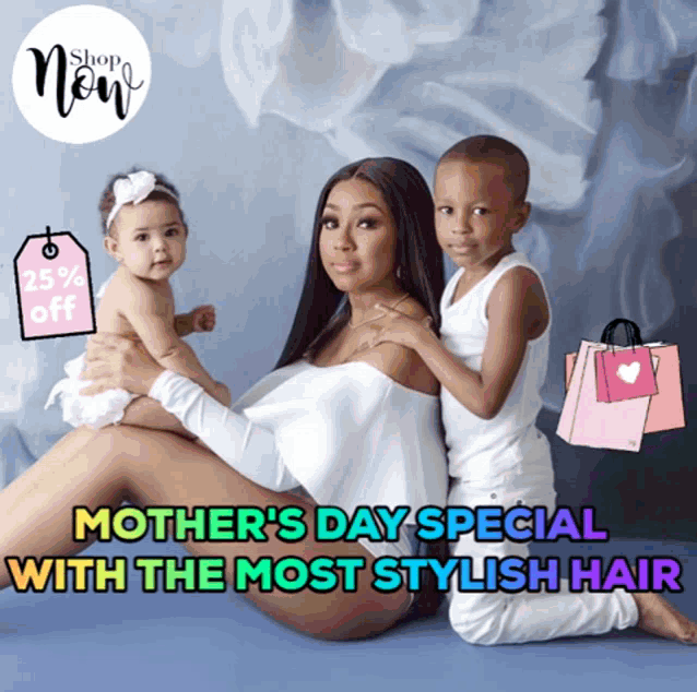 mother 's day special with the most stylish hair is being advertised