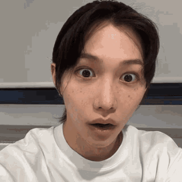 a close up of a person making a funny face