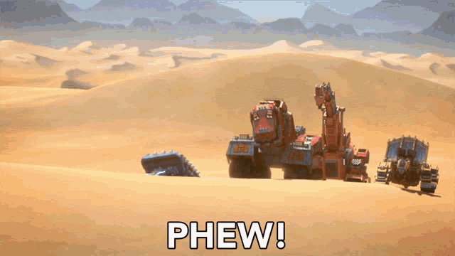 the word phew that is on a cartoon