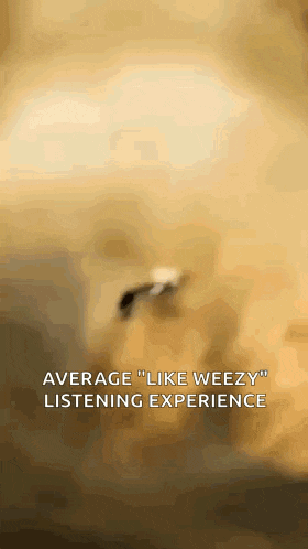 a close up of a bug with the words average like weezy listening experience written below it