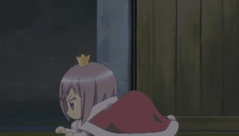 a girl in a santa hat says gotcha in a cartoon scene