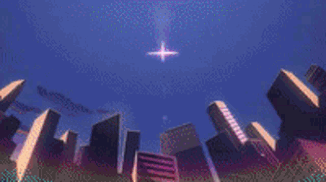 a pink circle with a white target on it is in the middle of a city