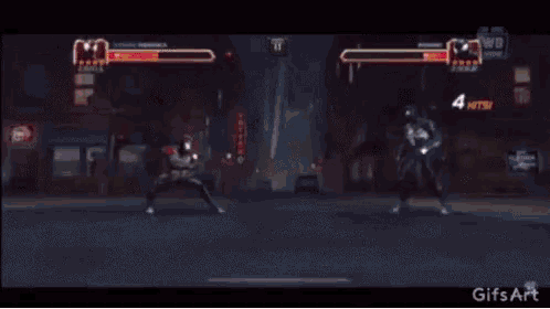a person is kicking another person in the face while playing a video game .