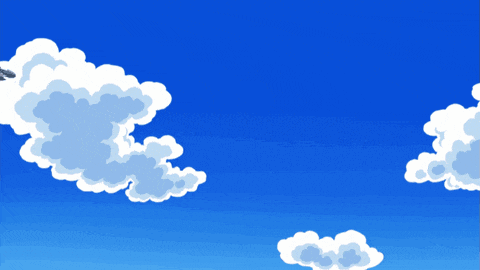 a blue sky with white clouds and a plane flying in the distance