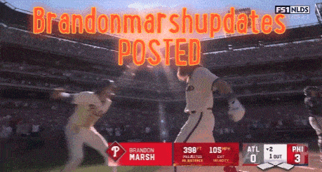 a baseball game with the words brandonmarshupdates posted above it