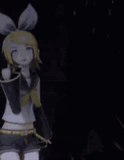 a blurred image of a cartoon character dancing in a dark room .