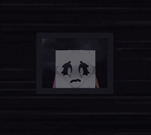a cartoon drawing of a ghost with a sad face