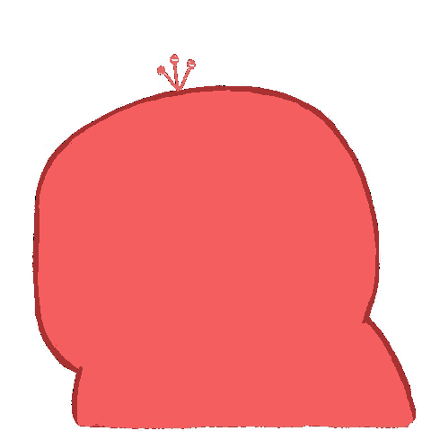 a red cartoon bird with a surprised look on its face