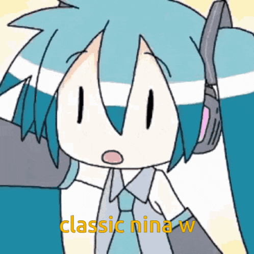 a cartoon character with the words classic nina w on the bottom right