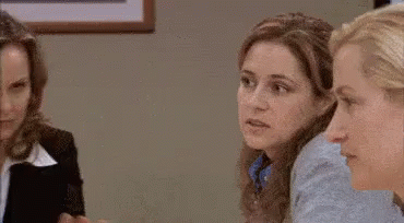 Pam Uncomfortable GIF - The Office Pam Beesly Jenna Fischer GIFs