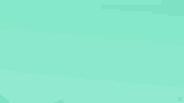 two white clouds are floating in the sky on a mint green background