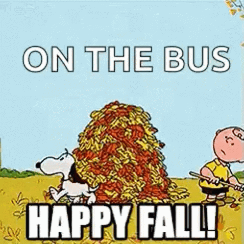 Happy Fall Snoopy GIF - Happy Fall Snoopy On The Bus GIFs