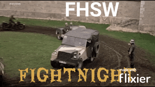 a poster that says fhsw fightnight made with flixier on it