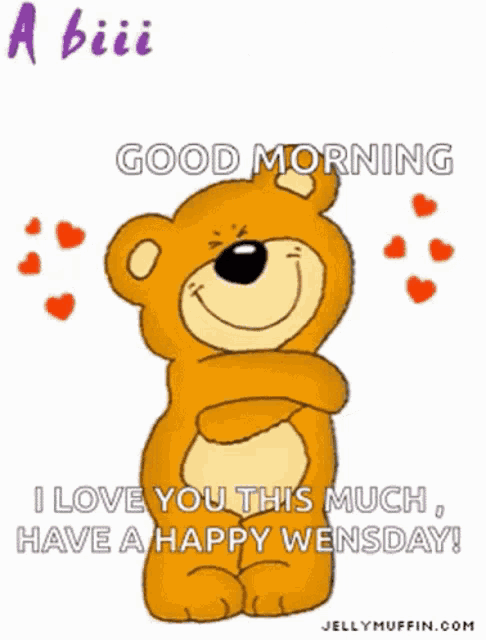 a teddy bear is hugging someone and says " a big hug from me to u "