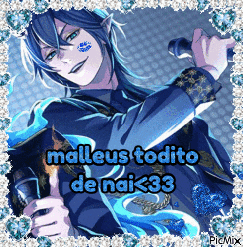 a picture of a man holding a microphone with the words malleus todito de nai < 33 written on it