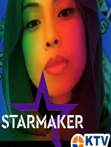 a woman with a purple star and the words starmaker ktv on the bottom