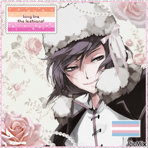 a picture of a girl with the words " long live the lesbians " on it