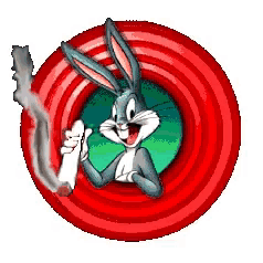 bugs bunny is smoking a cigarette in a looney tunes circle