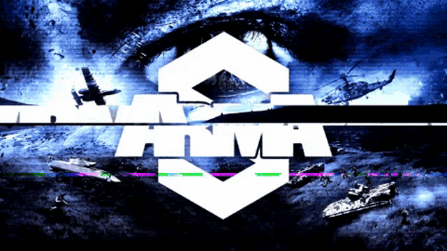 a poster for a video game called atma shows a helicopter and a tank